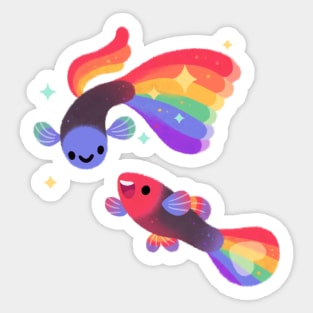 Rainbow guppy 5 Sticker